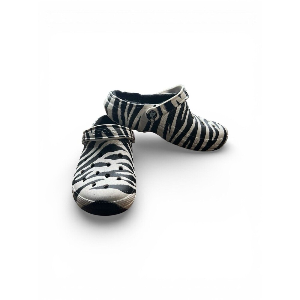 Crocs Classic Animal Print Clog Mens 5 Women’s size 7 Black/Zebra NEW 206676-1DE